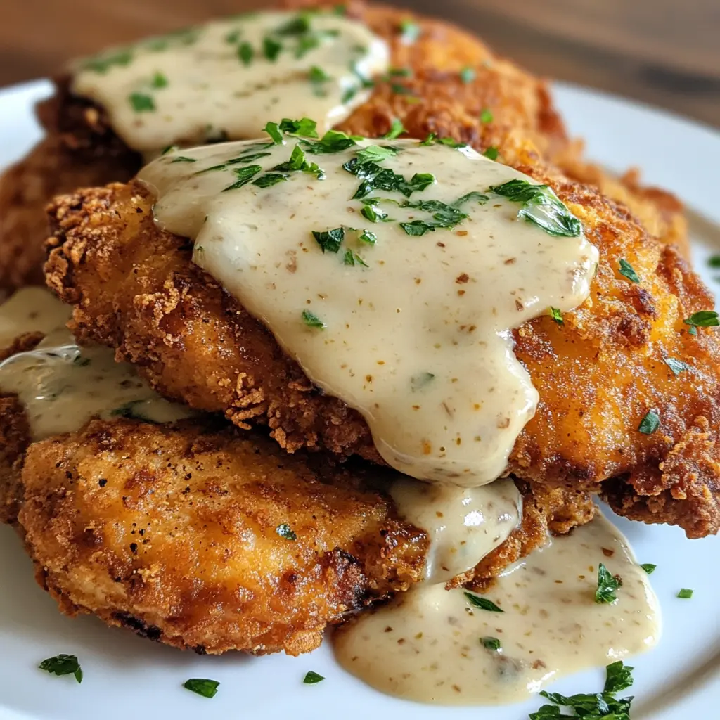 Chicken Fried Chicken with Garlic Parmesan Gravy